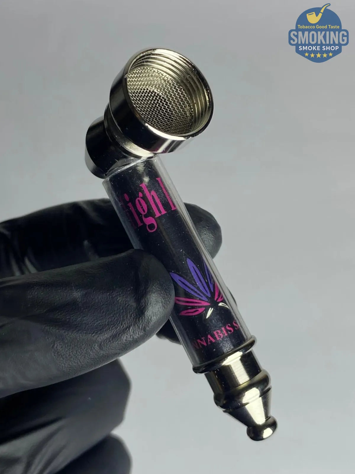 D&K Metal & Glass Pipe — مدواخ معدني بغطاء زجاجي قصير من دي آند كيه