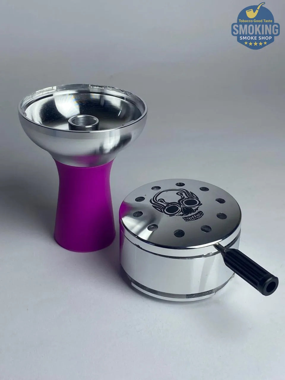 LUXE Stainless Steel Shisha Head Set - رأس (حجر) شيشة ستانلس بقاعدة سيليكون الوان مختلفة