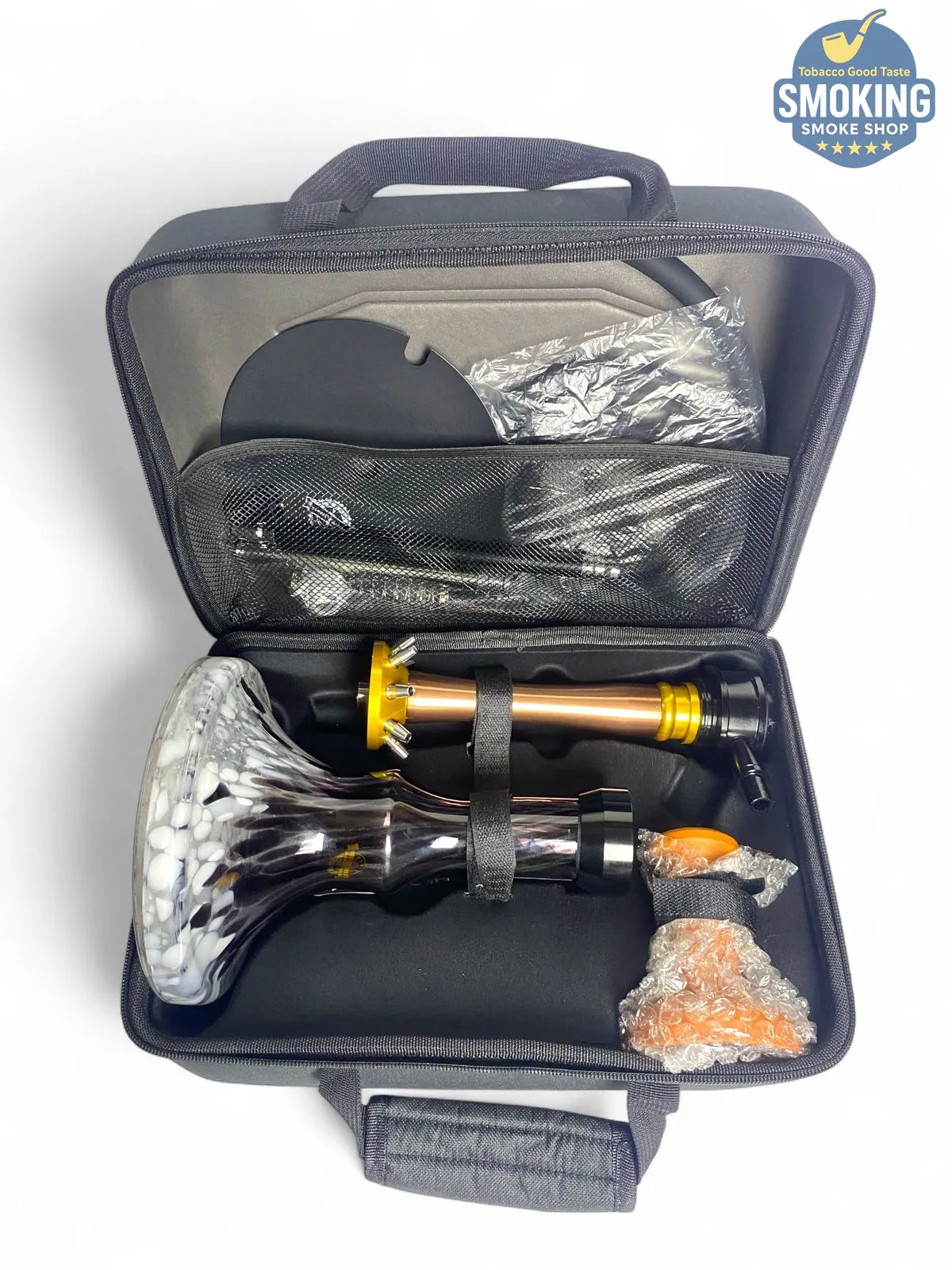 شيشة ملك الزمان – طقم كامل بشنطة Malek El Zaman Hookah Set – Travel Case Edition