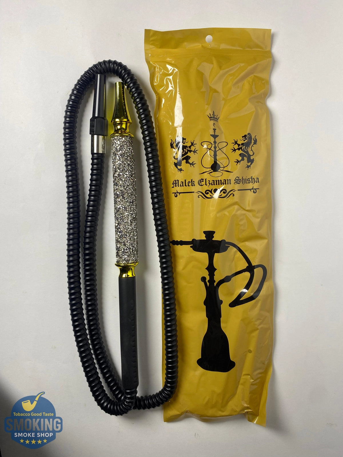 Malek Elzaman Rubber Hookah Hose - ملك الزمان خرطوم شيشة مطاط مع مبسم بلاستيك الوان