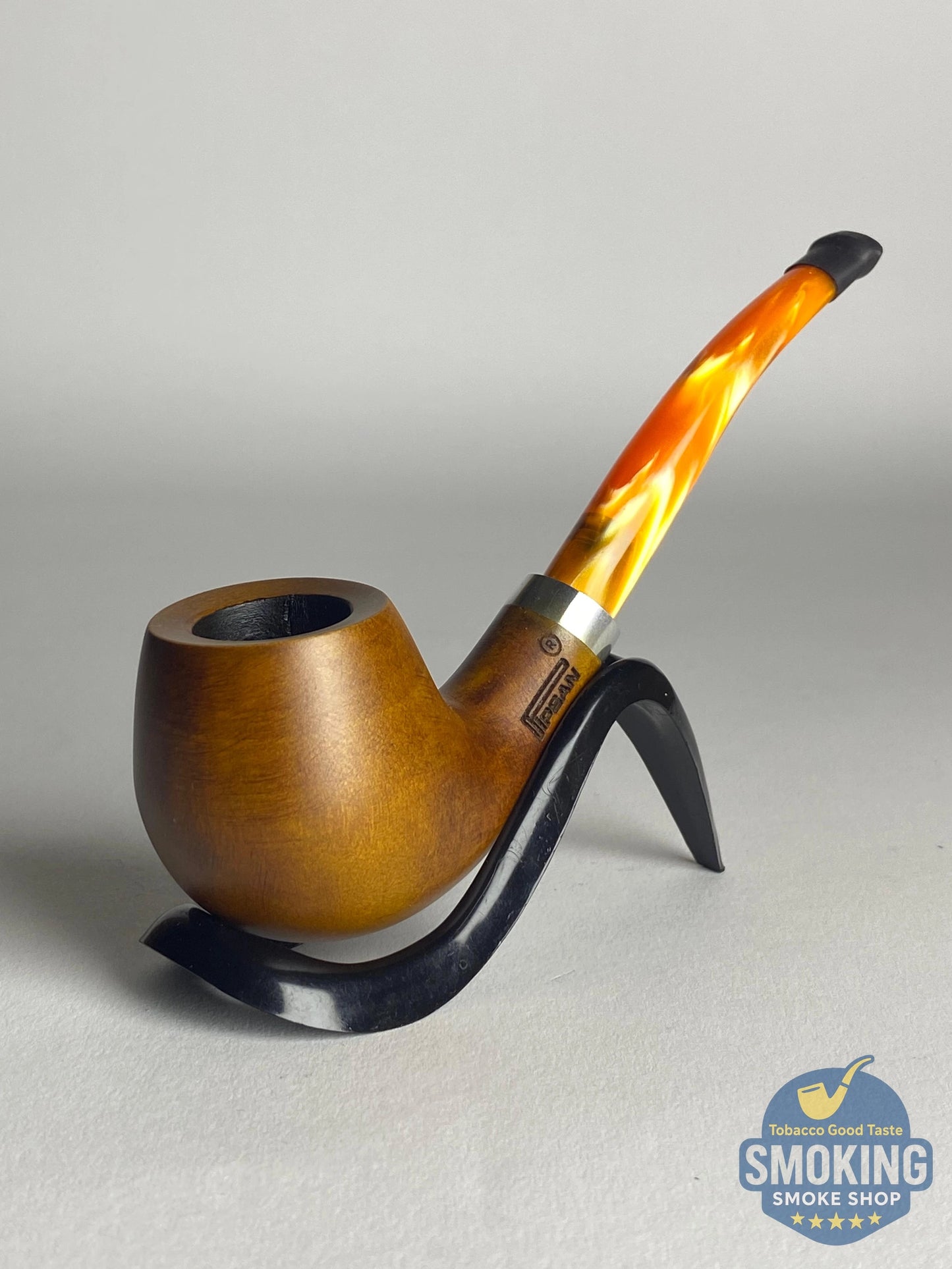 Pipsan Bent Half Apple colored Stem pipe بايبسان نصف آبل بايب منحني ساق ملونة