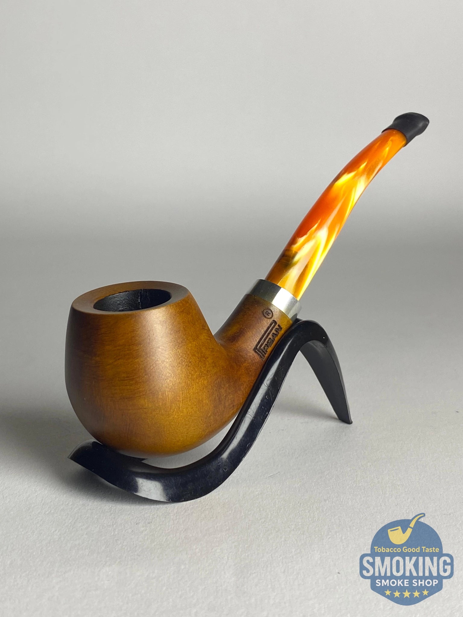 Pipsan Bent Half Apple colored Stem pipe بايبسان نصف آبل بايب منحني ساق ملونة