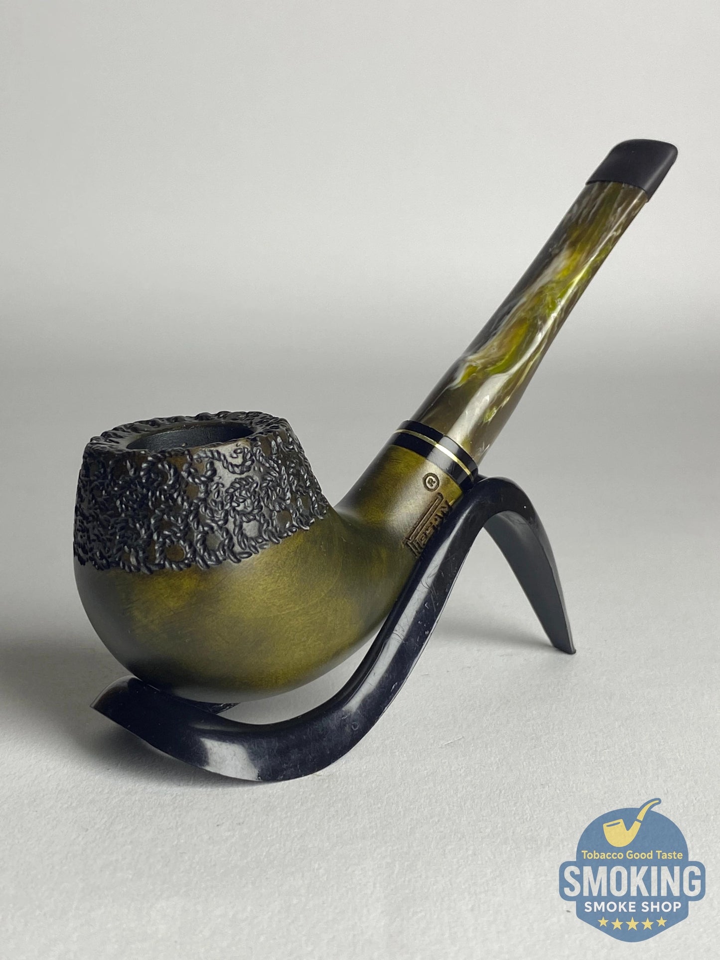 Pipsan Bent Half Apple colored Stem pipe بايبسان نصف آبل بايب منحني ساق ملونة