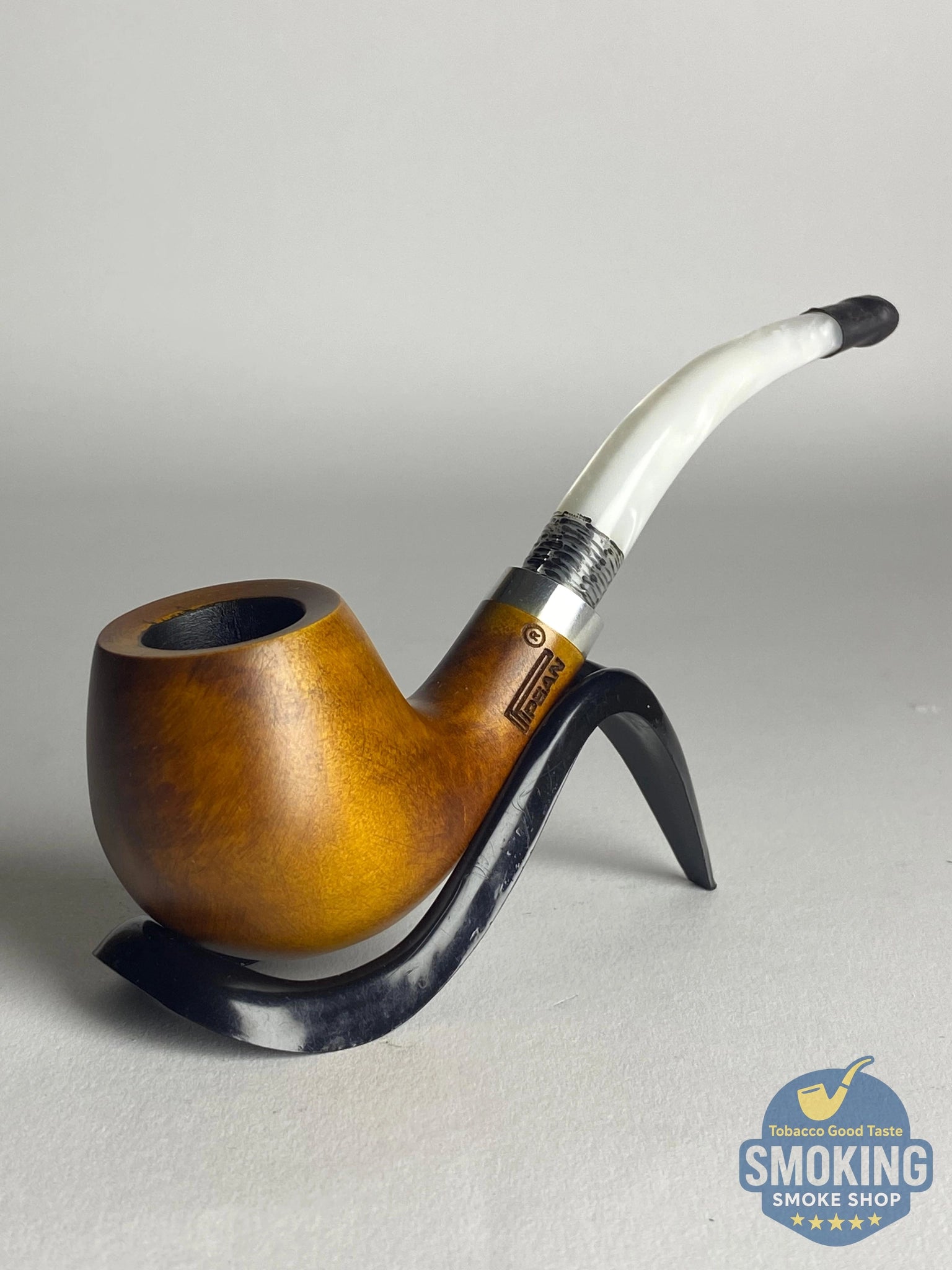 Pipsan Bent Half Apple colored Stem pipe بايبسان نصف آبل بايب منحني ساق ملونة