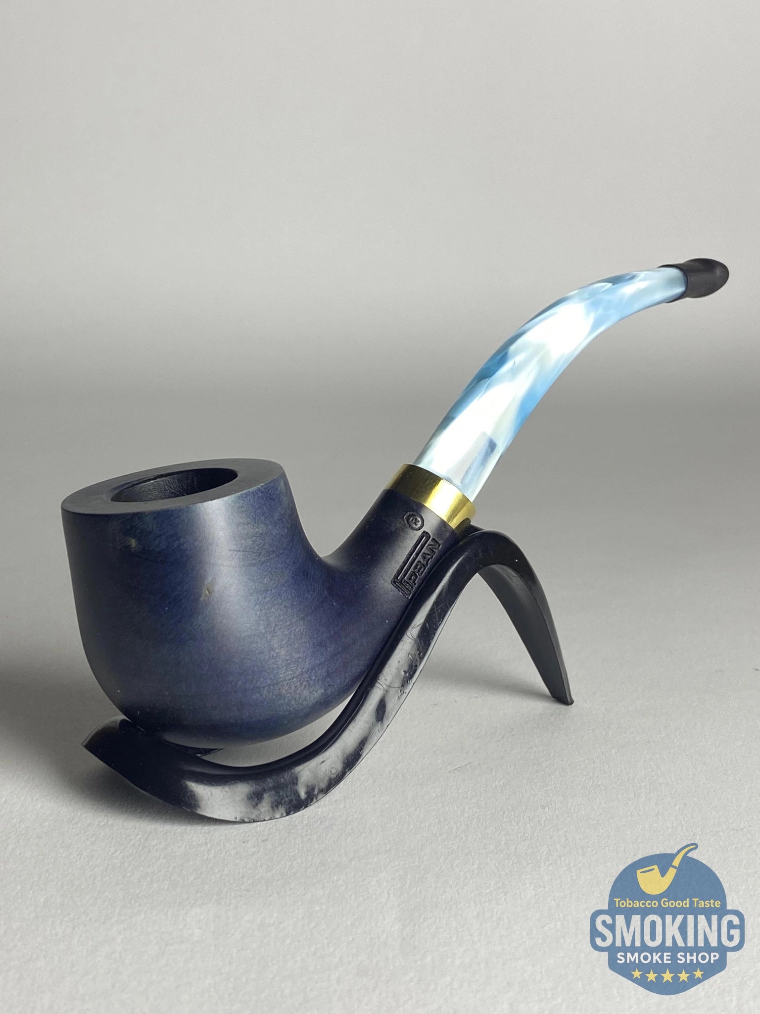 Pipsan Bent Half Apple colored Stem pipe بايبسان نصف آبل بايب منحني ساق ملونة