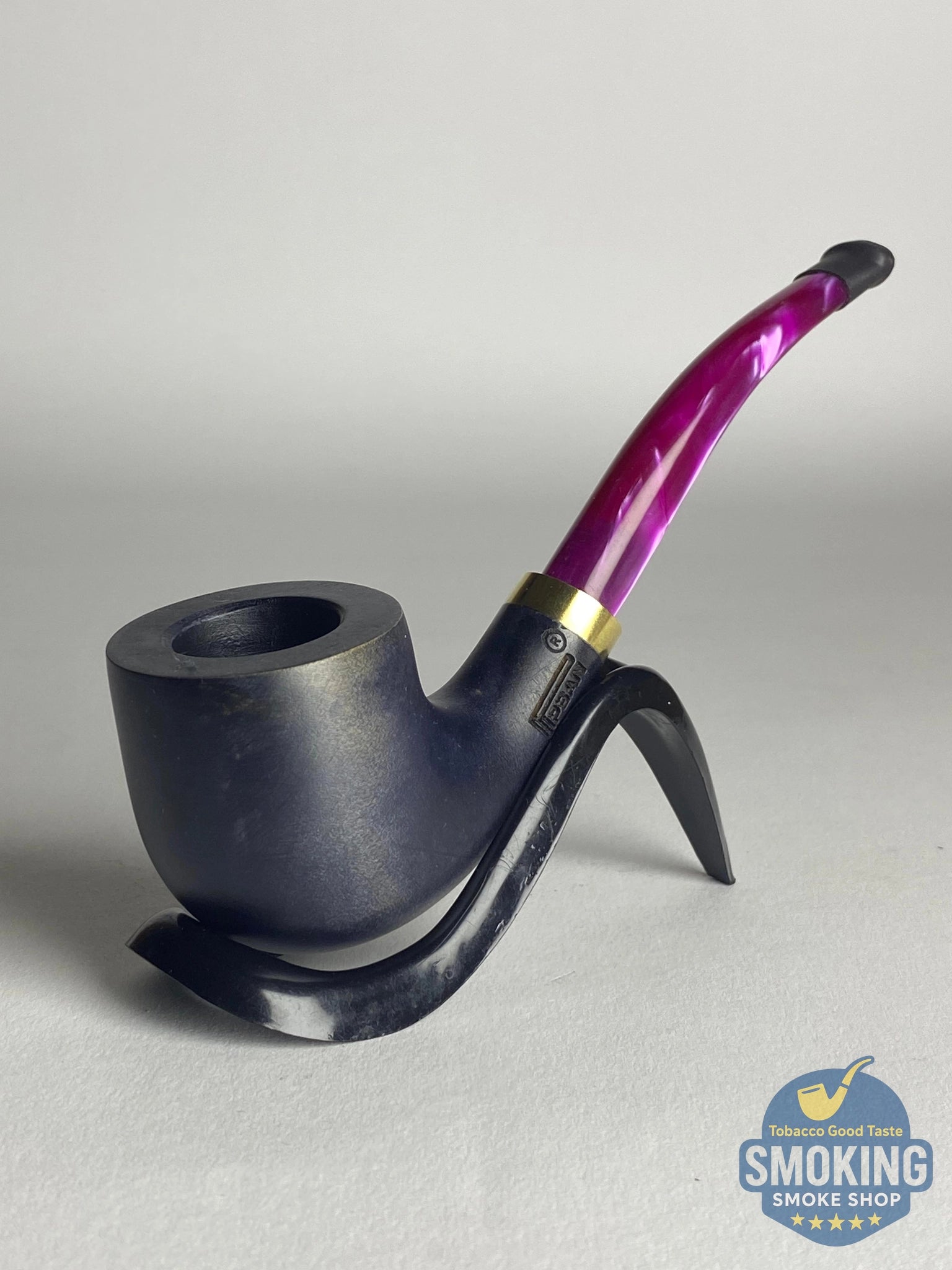 Pipsan Bent Half Apple colored Stem pipe بايبسان نصف آبل بايب منحني ساق ملونة