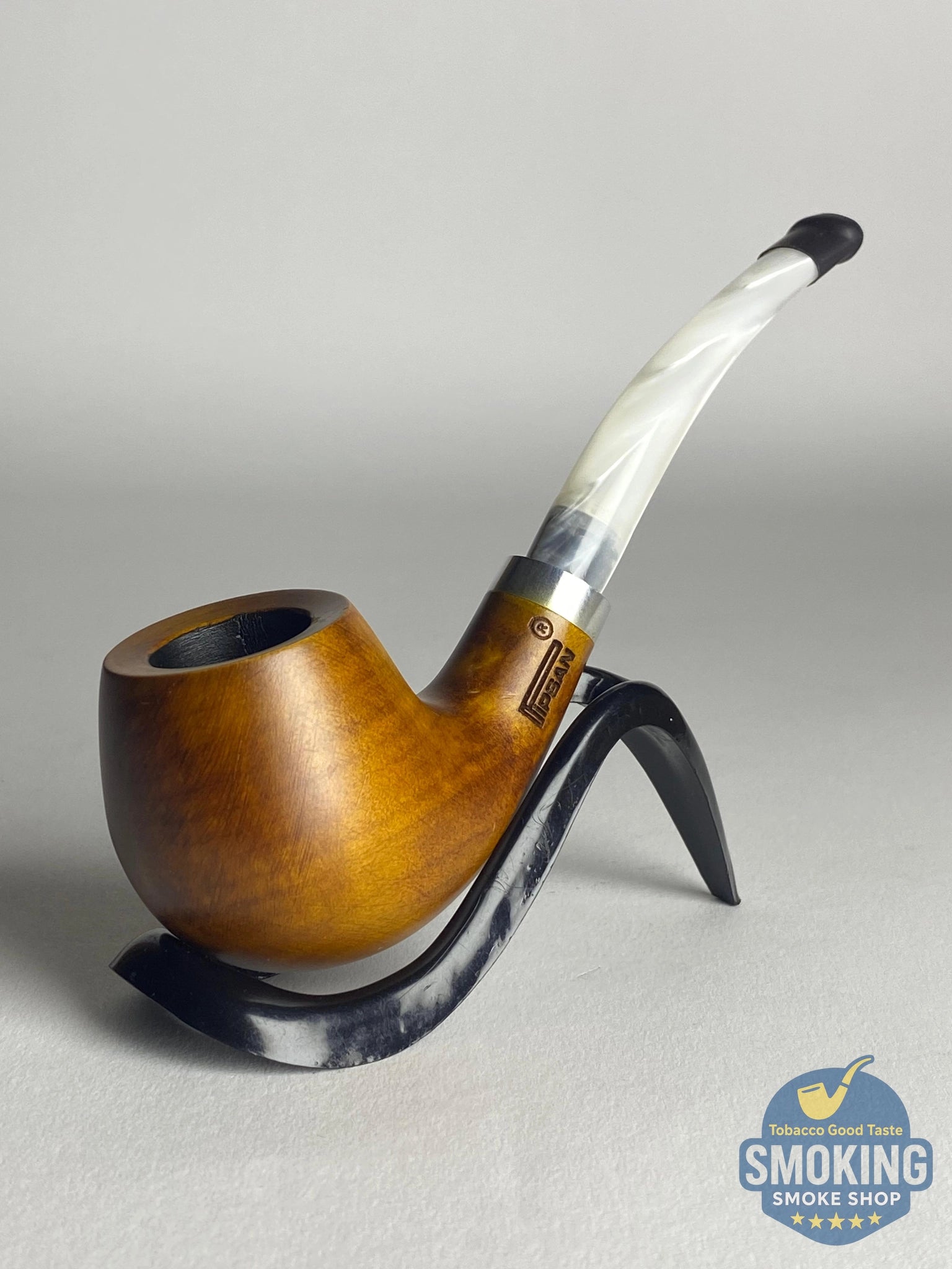 Pipsan Bent Half Apple colored Stem pipe بايبسان نصف آبل بايب منحني ساق ملونة