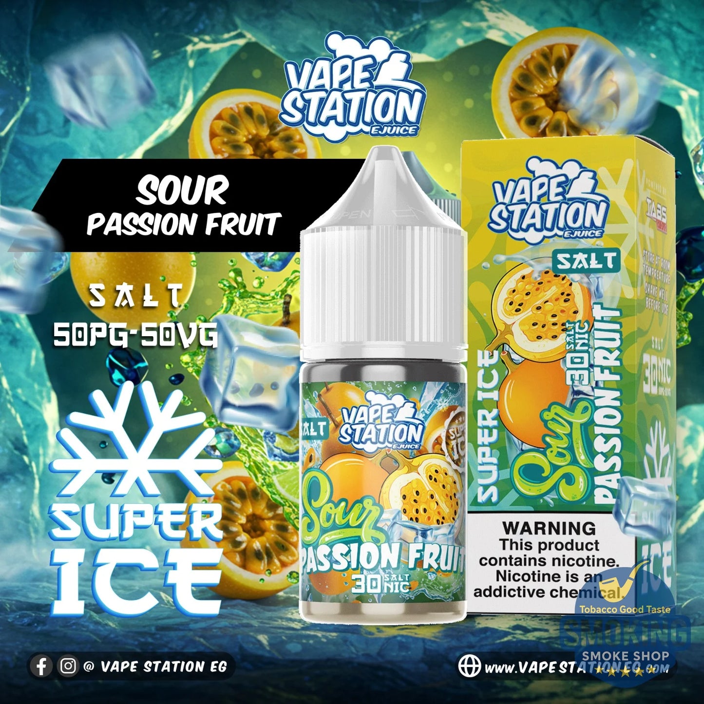 Vape Station Saltnic Liquid 30-50nic فايب ستاشن سالت ليكويد 30-50 نيكوتين