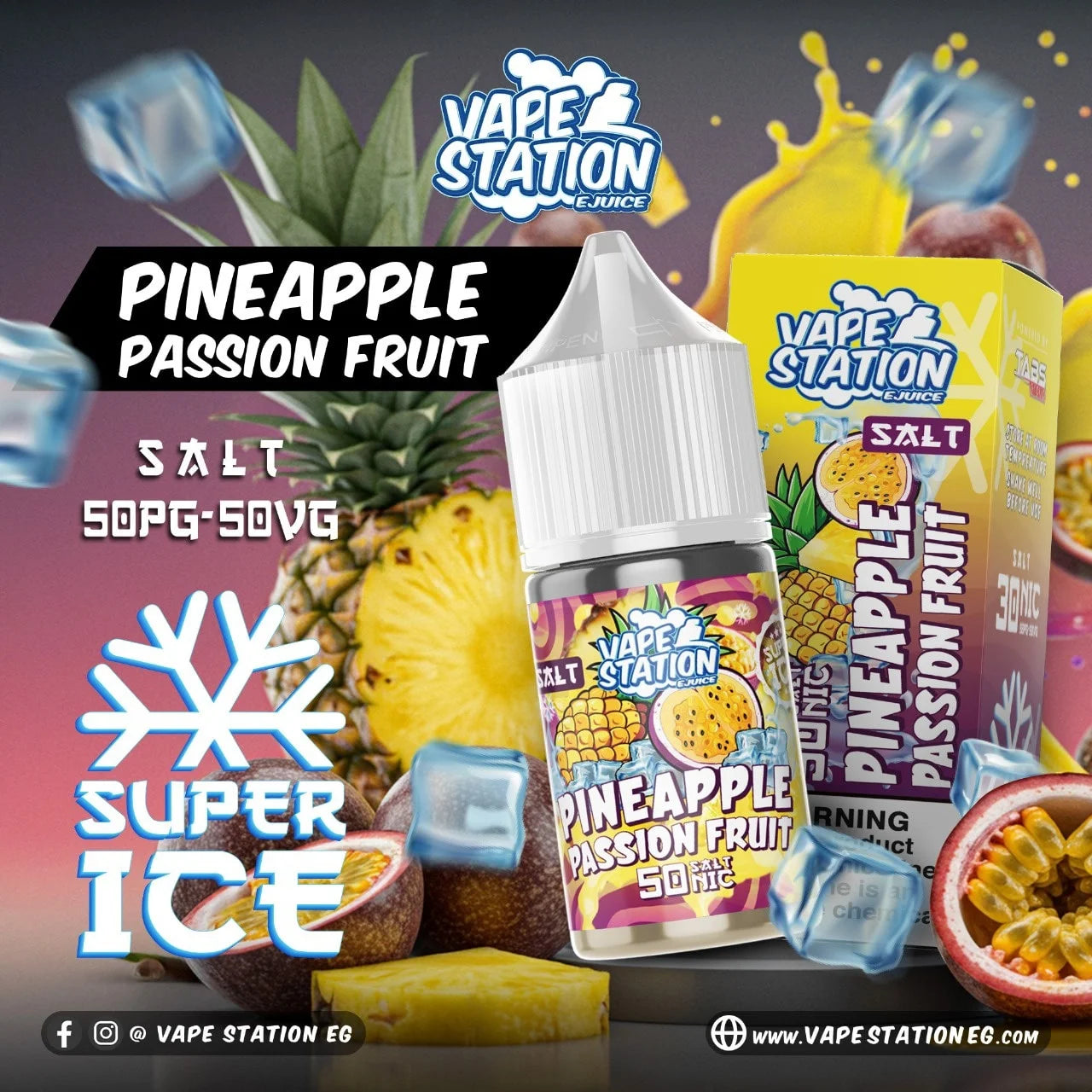 Vape Station Saltnic Liquid 30-50nic فايب ستاشن سالت ليكويد 30-50 نيكوتين