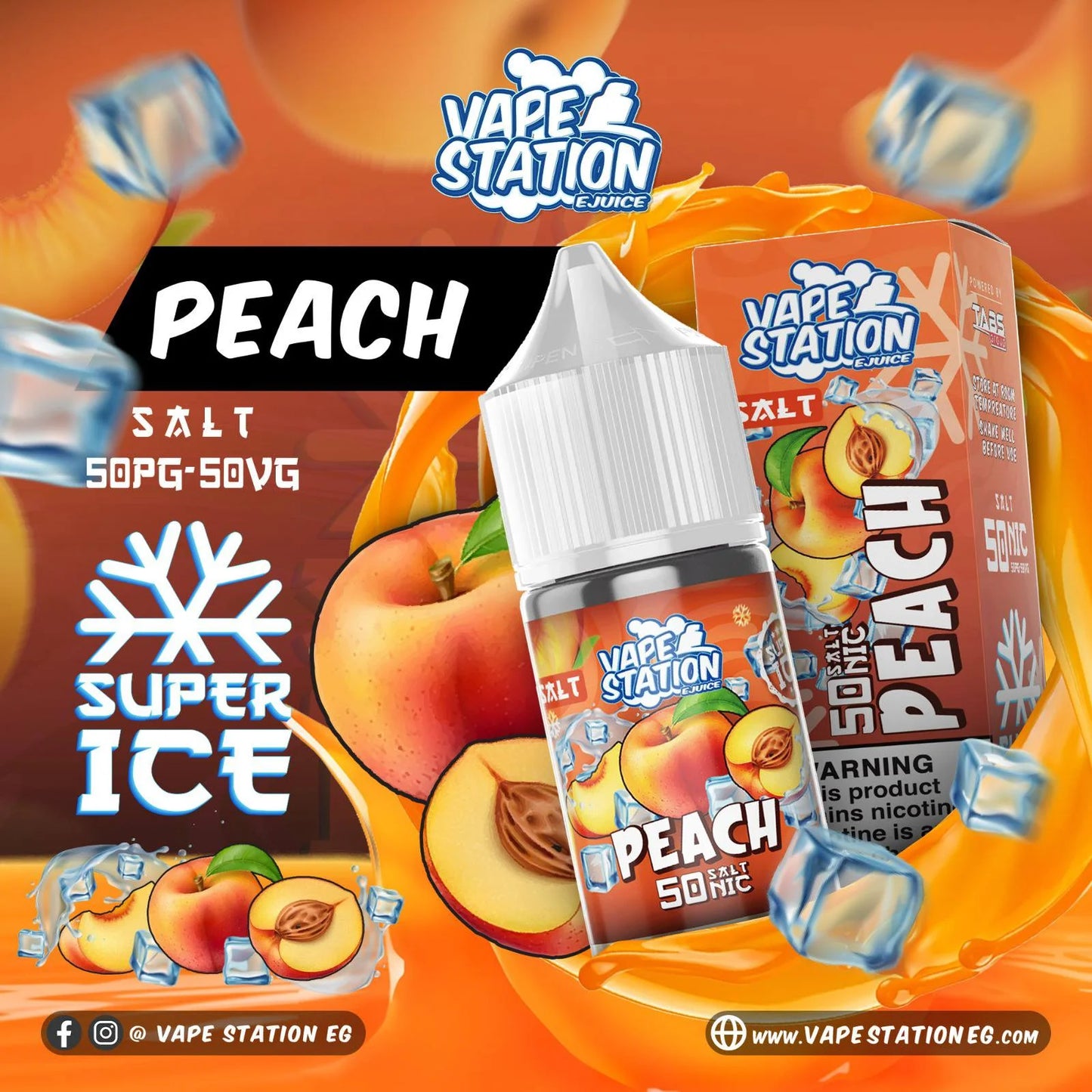 Vape Station Saltnic Liquid 30-50nic فايب ستاشن سالت ليكويد 30-50 نيكوتين