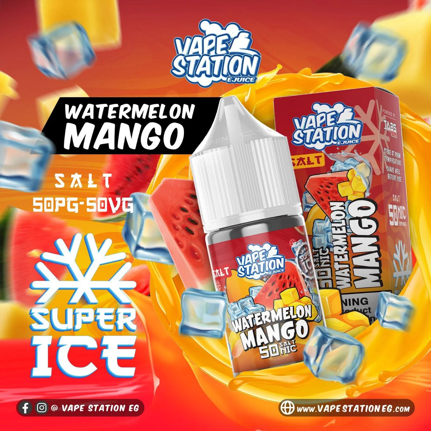 Vape Station Saltnic Liquid 30-50nic فايب ستاشن سالت ليكويد 30-50 نيكوتين