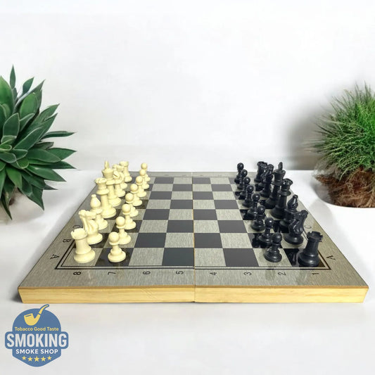 Wooden Folding Chess طقم شطرنج خشبي قابل للطي – حجم متوسط