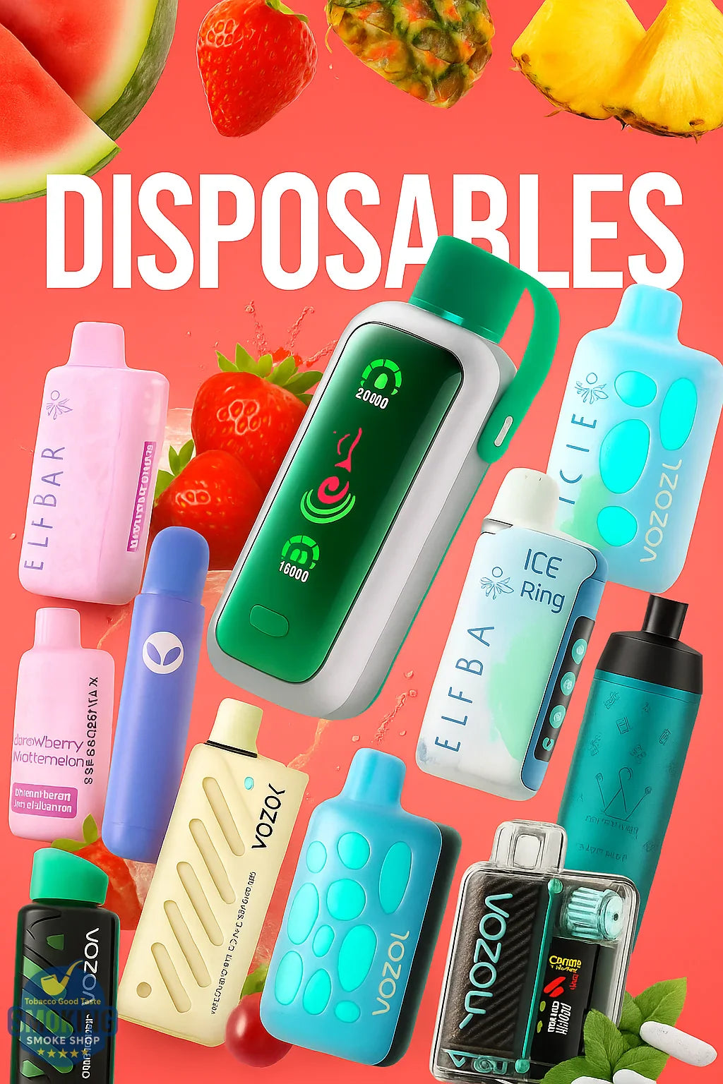 Vozol , Elfbar , waka , Energy, zooka , vgod , ripevapes ,tugboat , crown bar , emmy disposal&nbsp;
