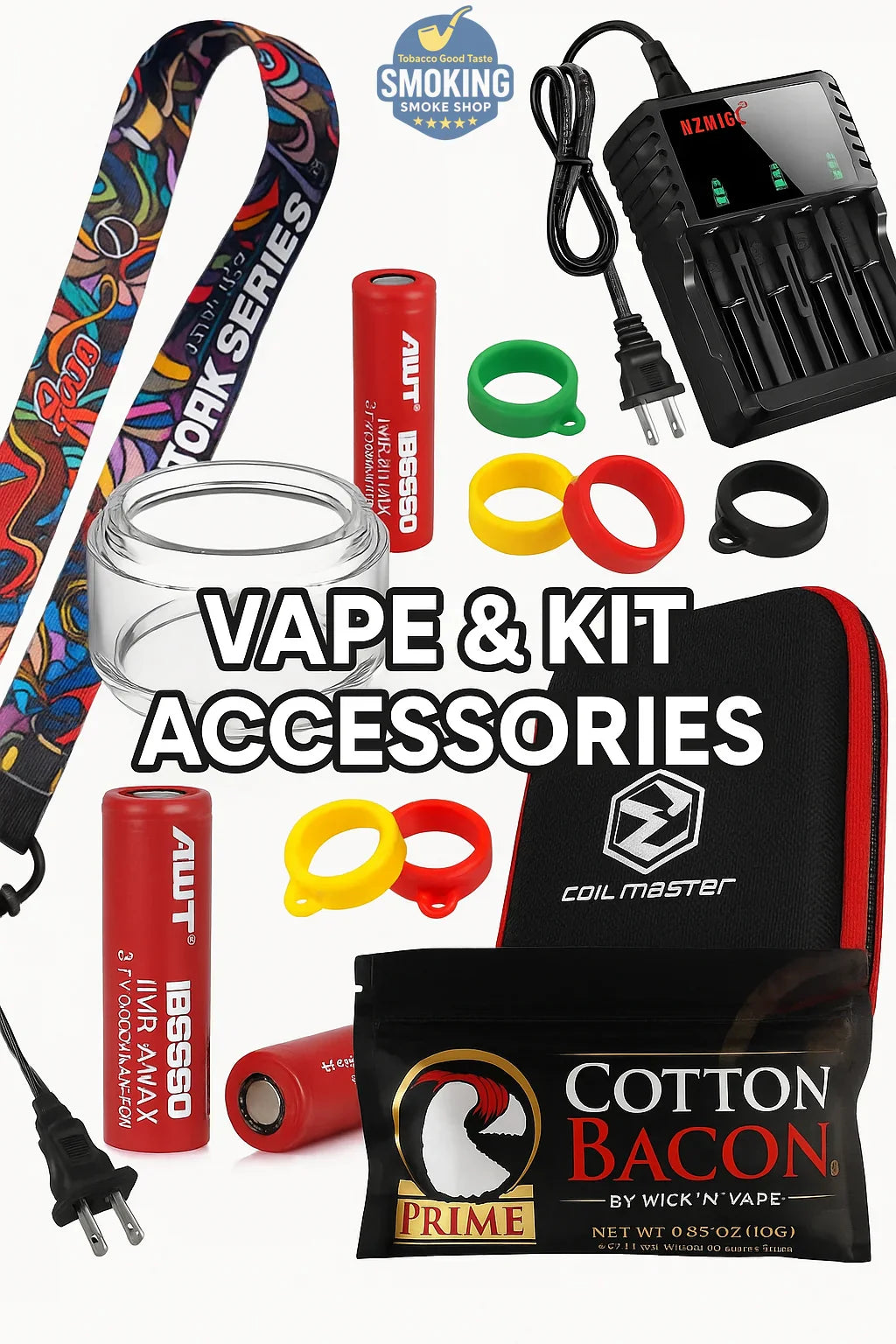 فايب رينج - زجاج تانك - lanyard قصافة كويلات - قطن ياباني - كويل ماسترز - فرشاة كويلات - مقص قطن - coil pen بطاريات فايب - شواحن بطاريات&nbsp;