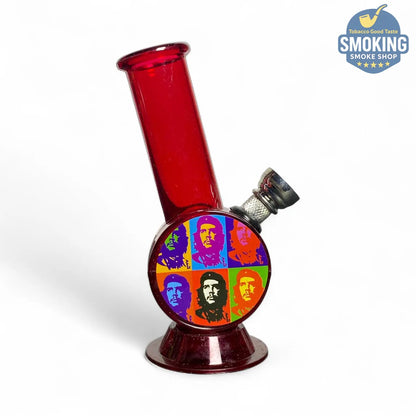 بايب مياه أكريليك صغير 12.5 سم – تصميم ريجاي/بيس | Mini Acrylic Water Pipe (Rasta/Peace)