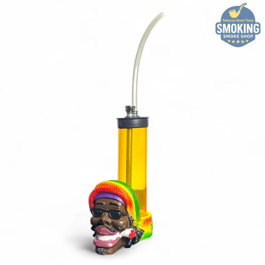 Acrylic Water Pipe with Rasta Base – Mouthpiece or Optional Silicone Hose __ بايب أكريليك بقاعدة «راستا» مع خيار خرطوم مرن 🫧🎨