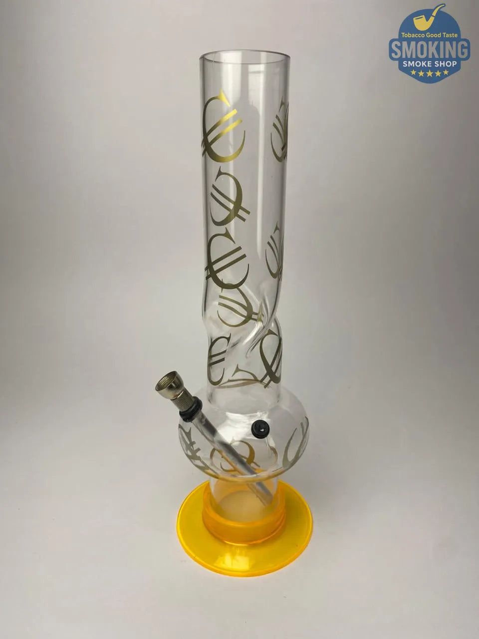 🔥🍃 بونج أكريليك 30 سم – طراز الدبل فقاعـة بطبعات مميّزة __Acrylic long Bong Multi colors