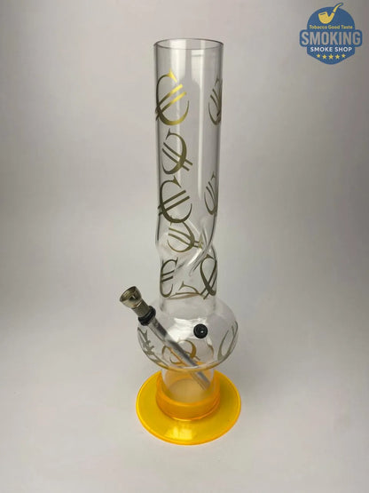 🔥🍃 بونج أكريليك 30 سم – طراز الدبل فقاعـة بطبعات مميّزة __Acrylic long Bong Multi colors