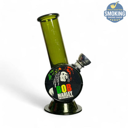 بايب مياه أكريليك صغير 12.5 سم – تصميم ريجاي/بيس | Mini Acrylic Water Pipe (Rasta/Peace)