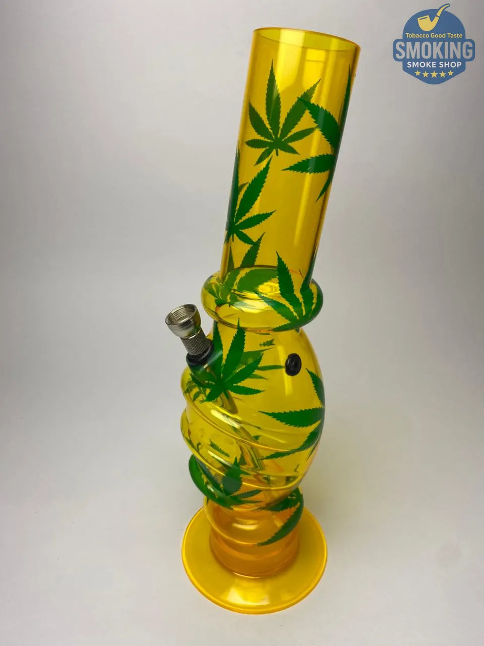 🔥🍃 بونج أكريليك 30 سم – طراز الدبل فقاعـة بطبعات مميّزة __Acrylic long Bong Multi colors