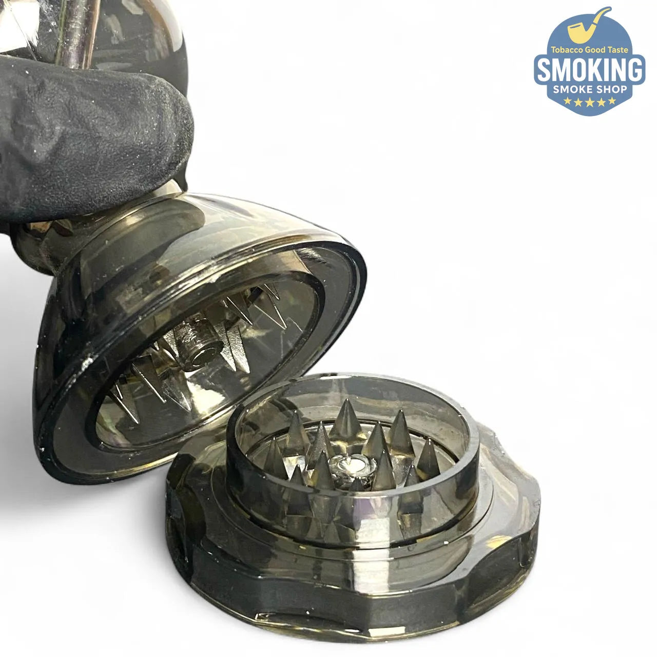 Acrylic Water Pipe with Built-in Grinder — بايب مائي أكريليك بمطحنة تبغ مدمجة 16 سم (ألوان متعددة)