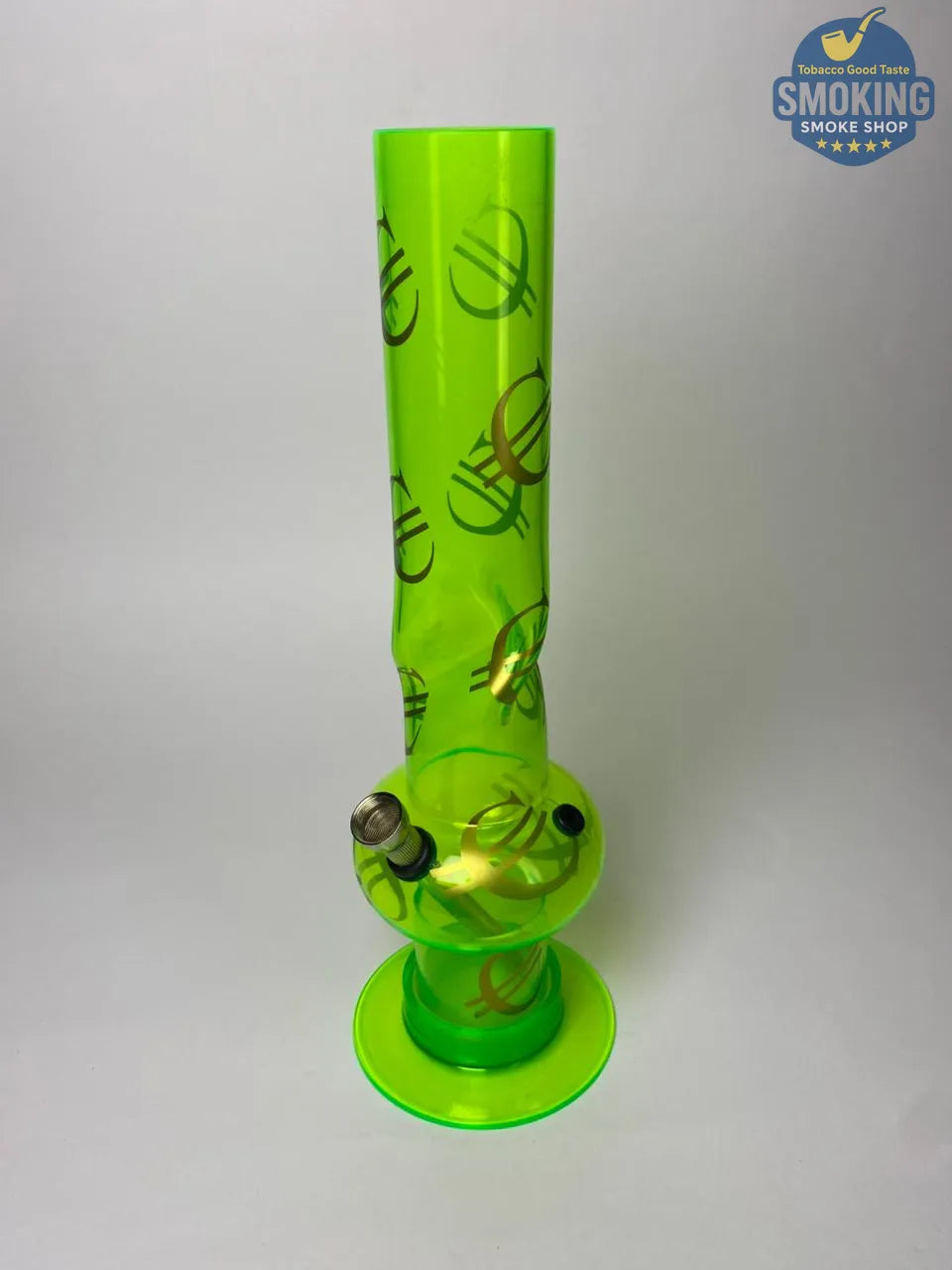 🔥🍃 بونج أكريليك 30 سم – طراز الدبل فقاعـة بطبعات مميّزة __Acrylic long Bong Multi colors