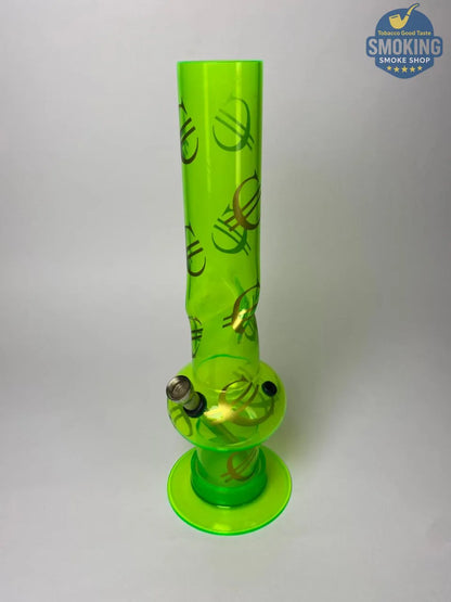 🔥🍃 بونج أكريليك 30 سم – طراز الدبل فقاعـة بطبعات مميّزة __Acrylic long Bong Multi colors