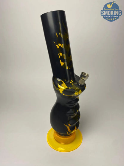 🔥🍃 بونج أكريليك 30 سم – طراز الدبل فقاعـة بطبعات مميّزة __Acrylic long Bong Multi colors