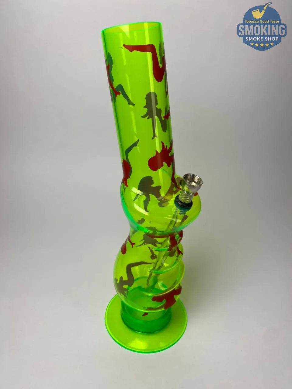 🔥🍃 بونج أكريليك 30 سم – طراز الدبل فقاعـة بطبعات مميّزة __Acrylic long Bong Multi colors