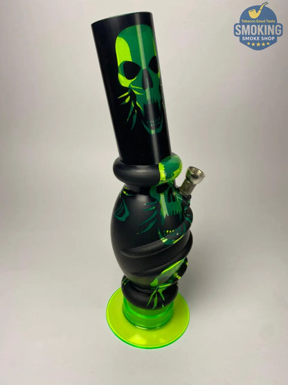 🔥🍃 بونج أكريليك 30 سم – طراز الدبل فقاعـة بطبعات مميّزة __Acrylic long Bong Multi colors