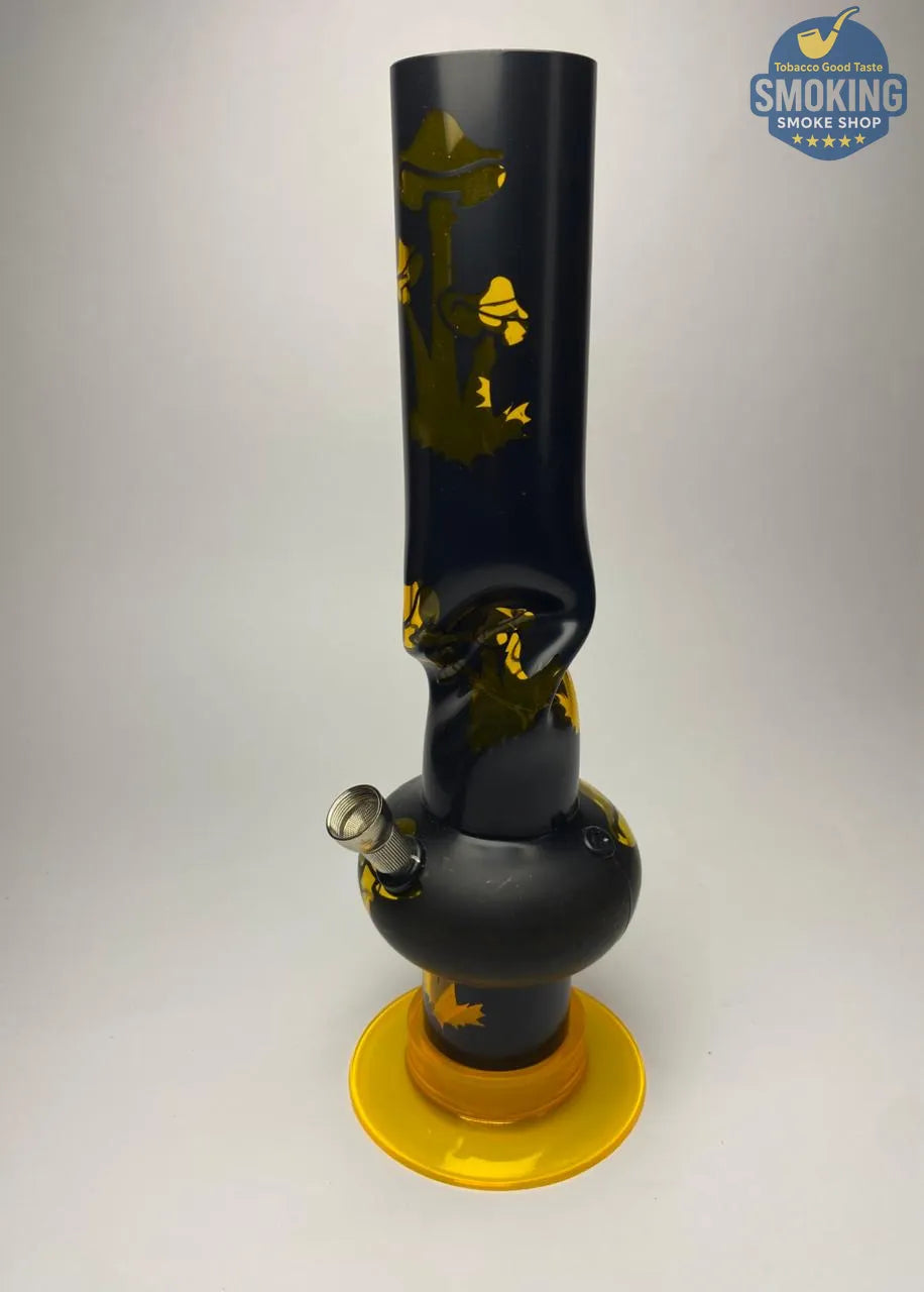 🔥🍃 بونج أكريليك 30 سم – طراز الدبل فقاعـة بطبعات مميّزة __Acrylic long Bong Multi colors