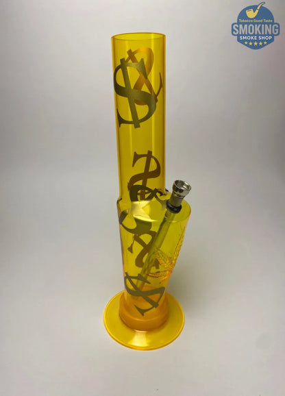 🔥🍃 بونج أكريليك 30 سم – طراز الدبل فقاعـة بطبعات مميّزة __Acrylic long Bong Multi colors