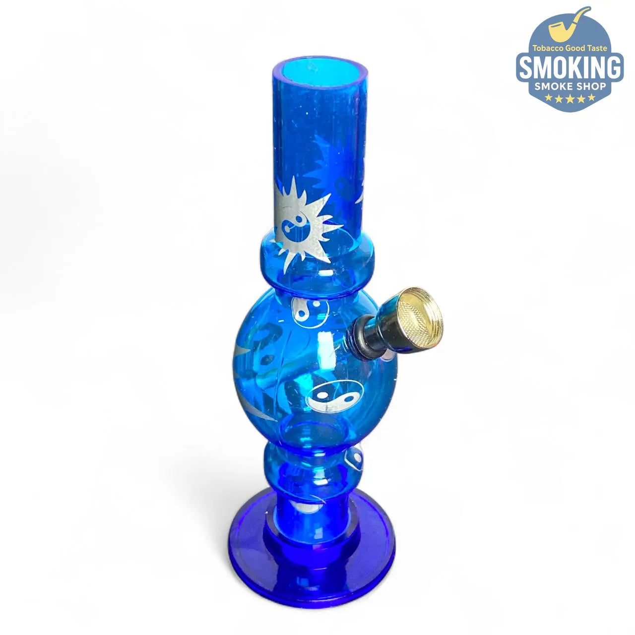 بايب ماء أكريليك صغير 16 سم – نقوش وزخارف متنوعة 🎨💧Acrylic Water Pipe —