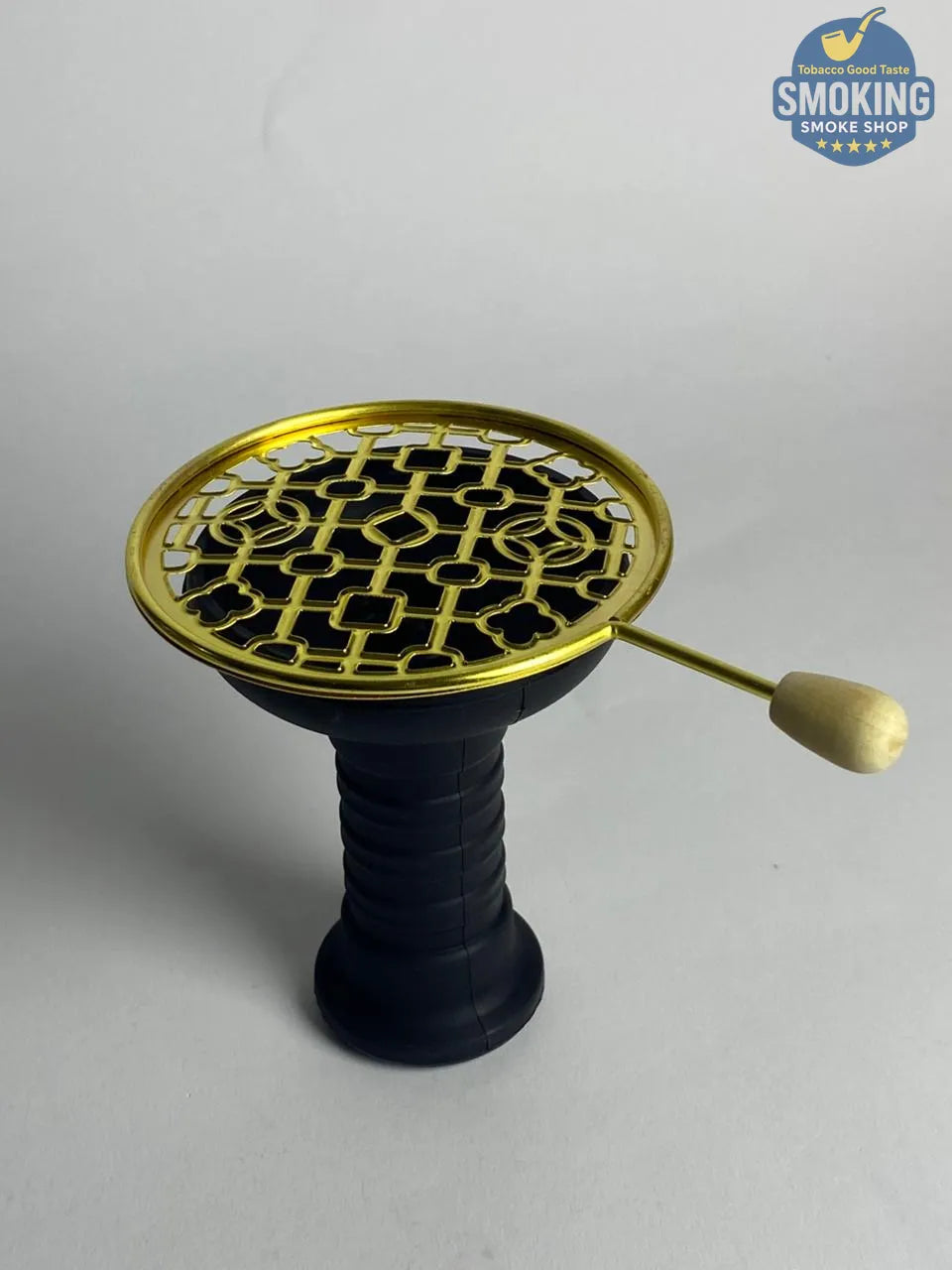 Charcoal Screen with wood Handle -  مصفاة/شبكة رأس شيشة – معدن بيد خشب تصميم مضرب