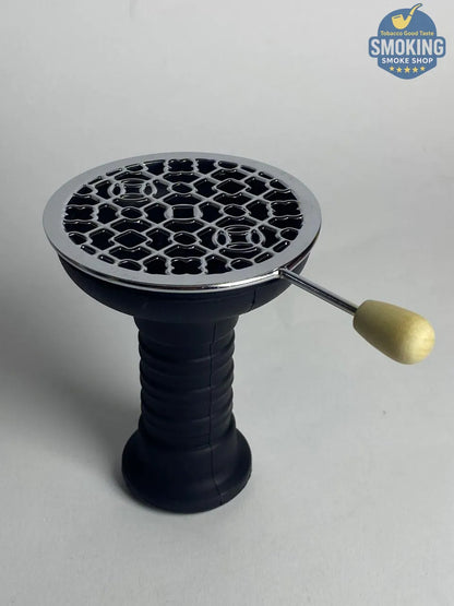 Charcoal Screen with wood Handle -  مصفاة/شبكة رأس شيشة – معدن بيد خشب تصميم مضرب