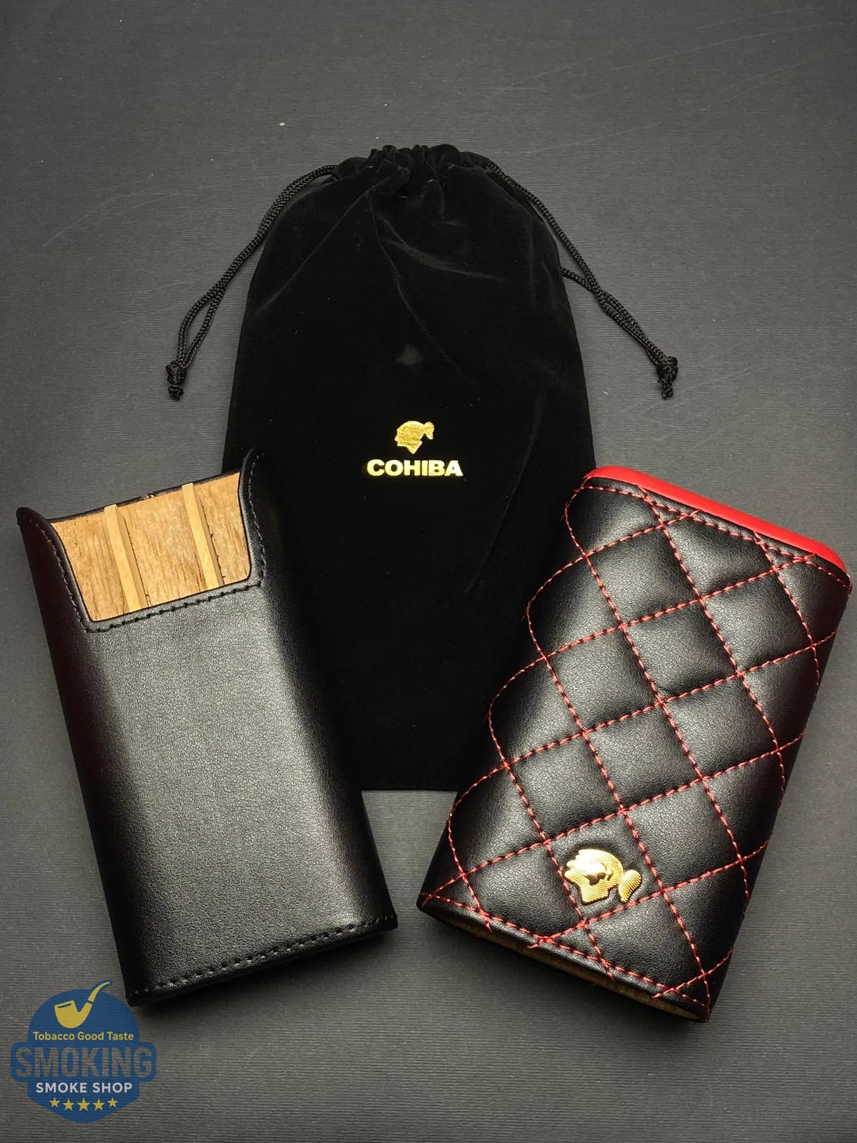 حافظة سيجار كوهيبا مبطّنة بالخشب ثلاث قطع | COHIBA Cedar-Lined Tripl Cigar Case