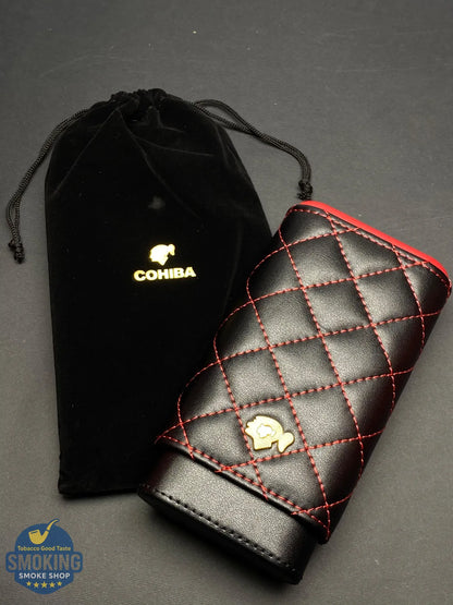 حافظة سيجار كوهيبا مبطّنة بالخشب ثلاث قطع | COHIBA Cedar-Lined Tripl Cigar Case