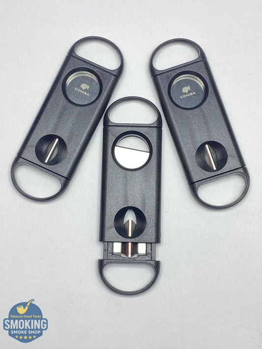 COHIBA 2-in-1 Cigar Cutter — قاطعة سيجار كوهیبا 2×1 (قص مستقيم + Vcut )