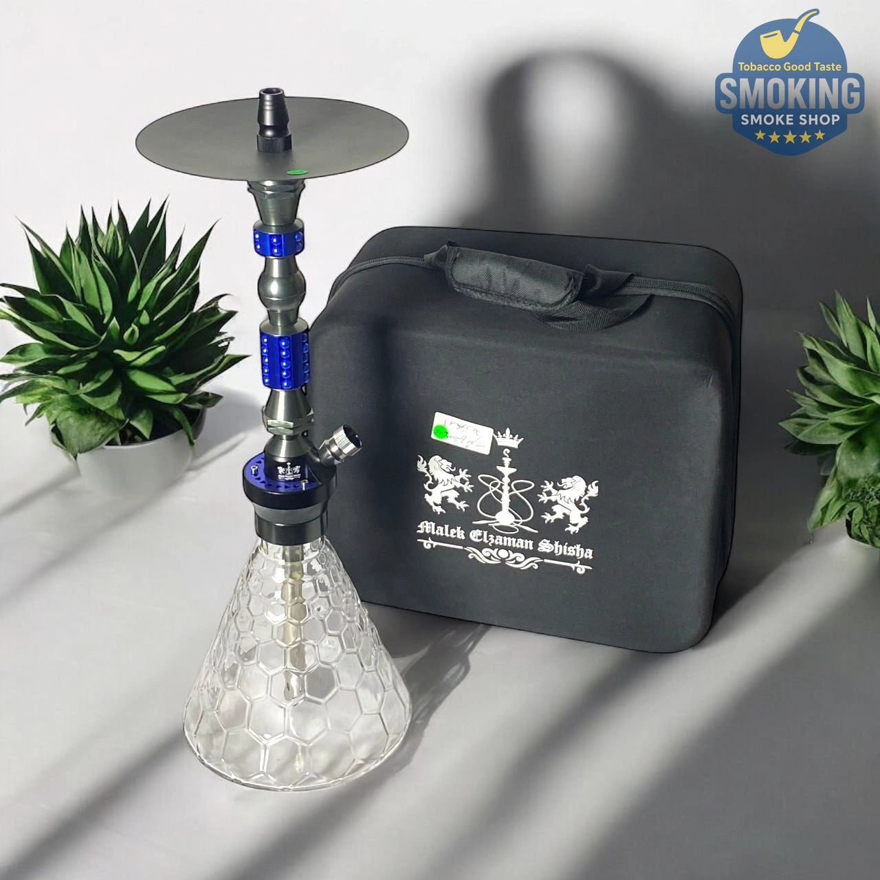 Malek Elzaman Metalic Shisha 52 CM With pack ملك الزمان شيشة ميتالك 52 سم مع شنطة 