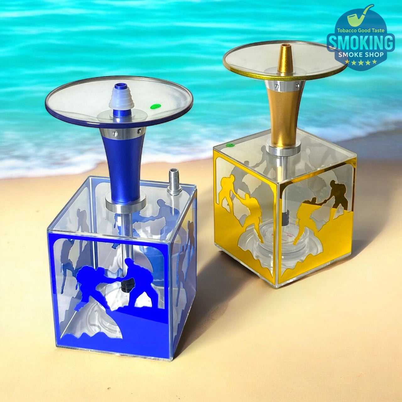 Malek Elzaman acrylic cubic 35 CM Shisha - ملك الزمان شيشة اكريليك فارغة مكعبة