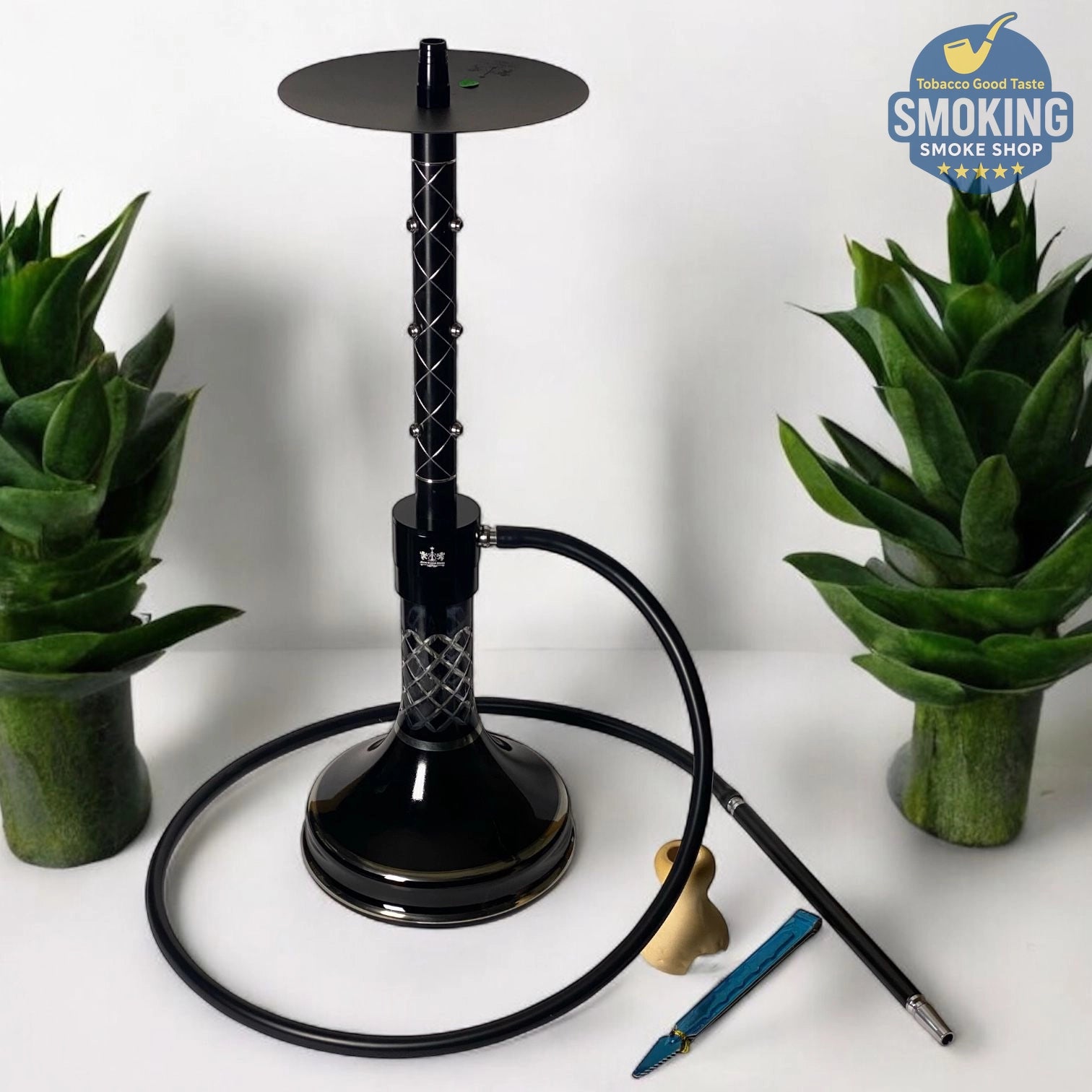 Malek Elzaman Black Diamond 64 CM Shisha ملك الزمان شيشة دايموند اسود 64 سم