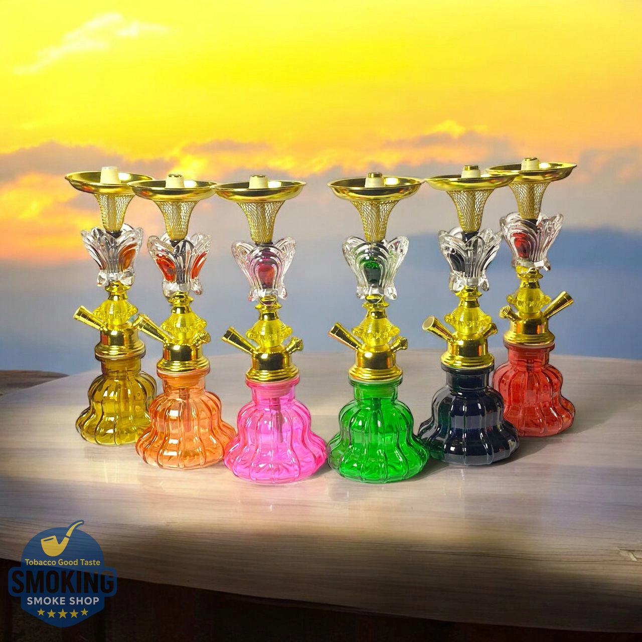 Malek Elzaman Mini Fatota 32 CM shisha - ملك الزمان شيشة فطوطة 32 سم ملونة