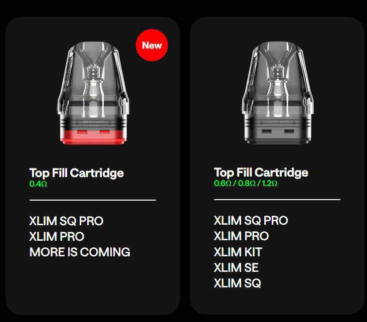 Oxva xlim cartridge V3 top fill كارتدج اوكسافا اكسليم  سموكنج شوب 