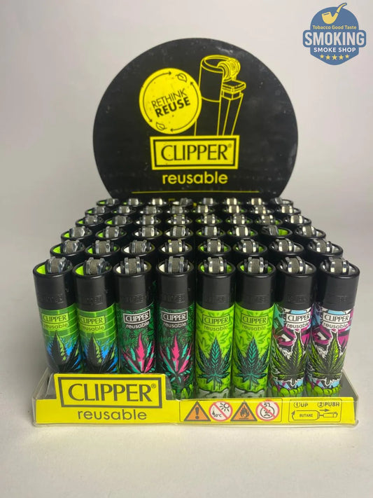 🌿 Clipper Leaf Edition — ولاعة كليبر كبيرة بتصميم أوراق التبغ 
