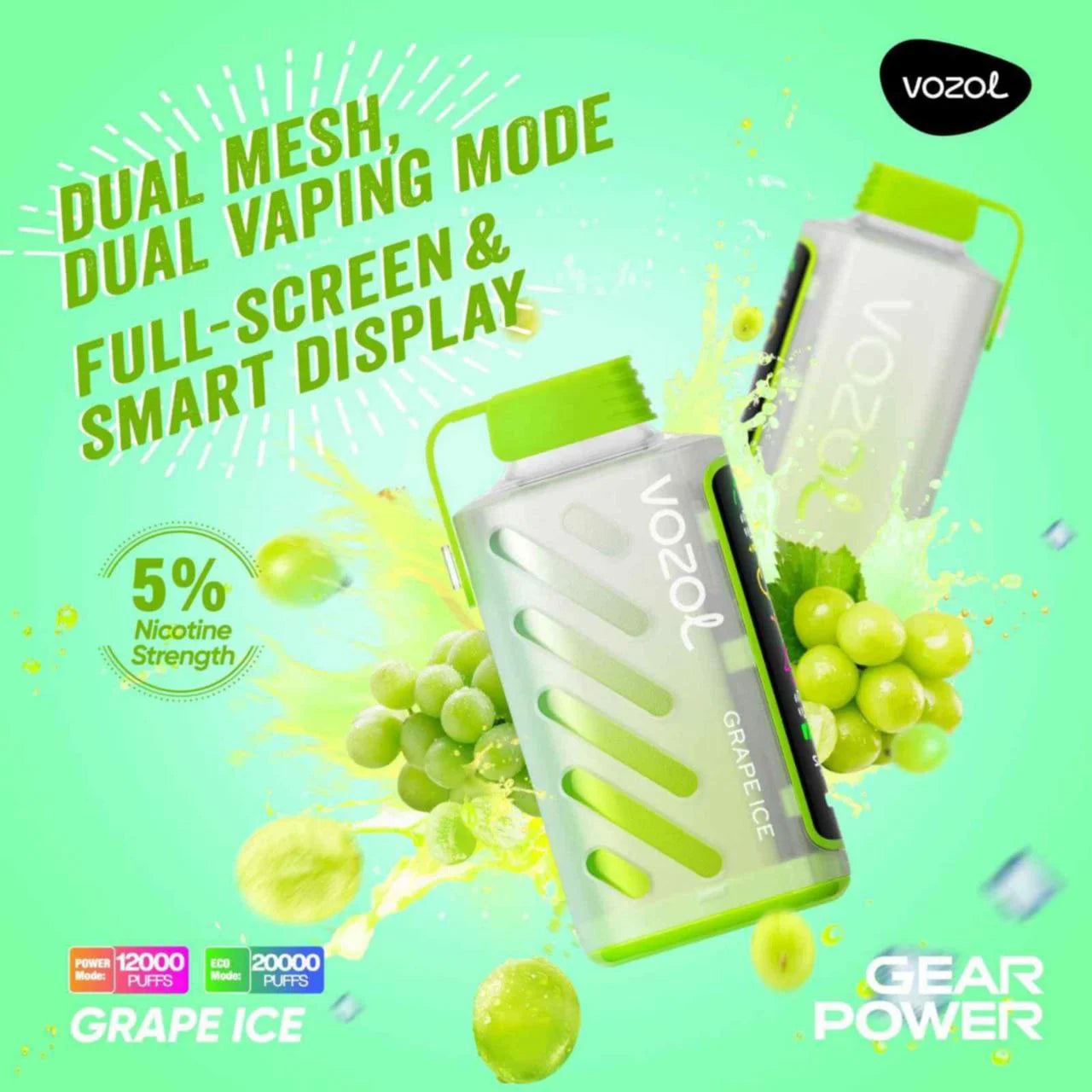VOZOL GEAR 20K Disposable Puffs بود فوزول جير 20 الف سحبة 