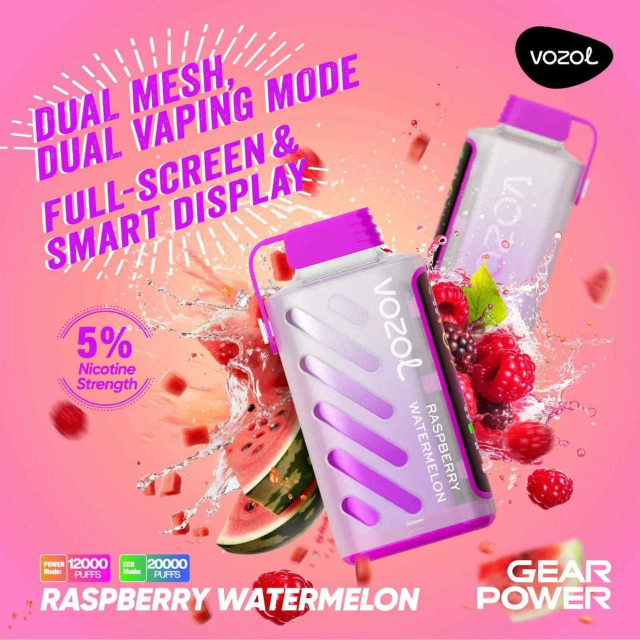 VOZOL GEAR 20K Disposable Puffs بود فوزول جير 20 الف سحبة 