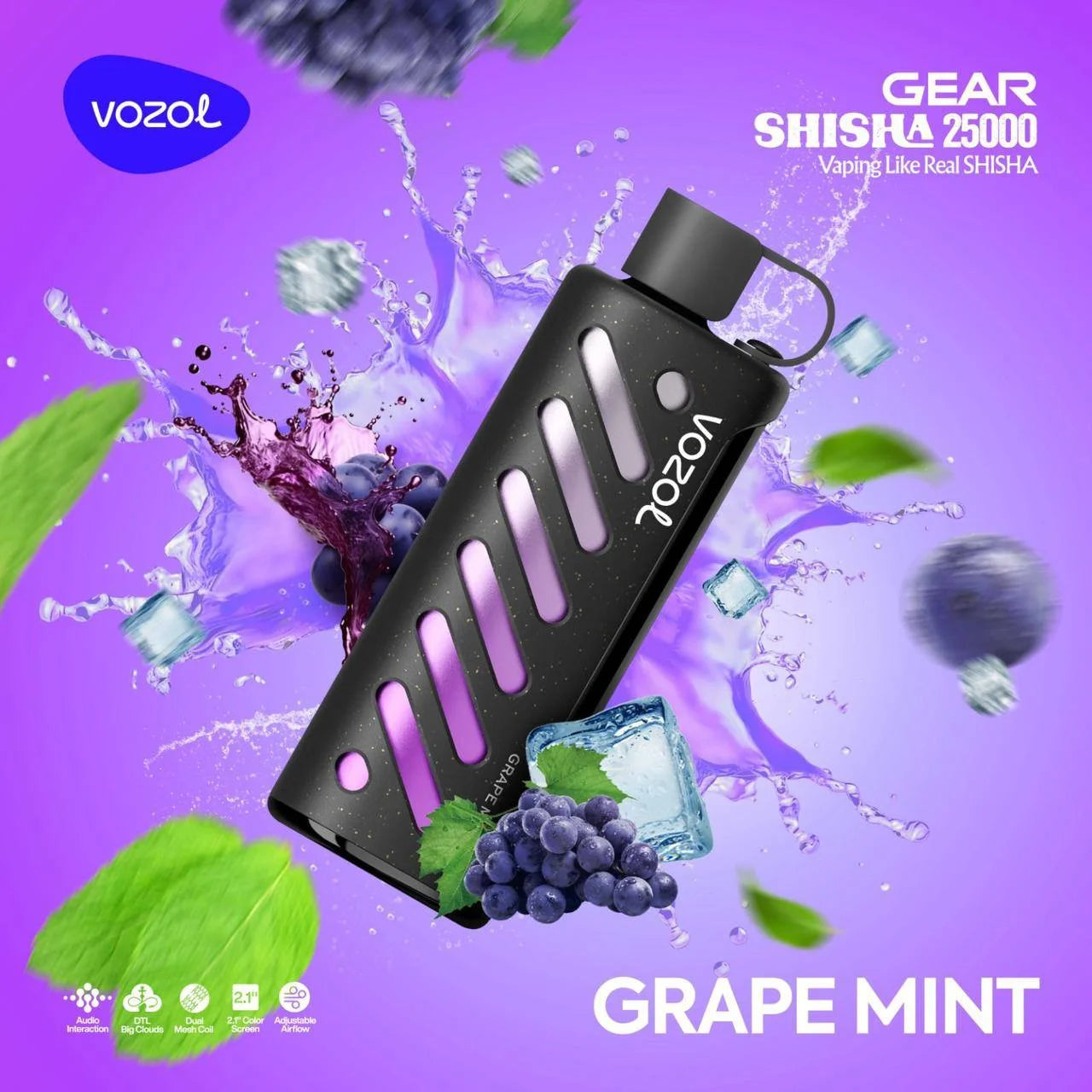 VOZOL GEAR SHISHA 25K Disposable Pufss بود فوزول جير شيشة 25 الف سحبة