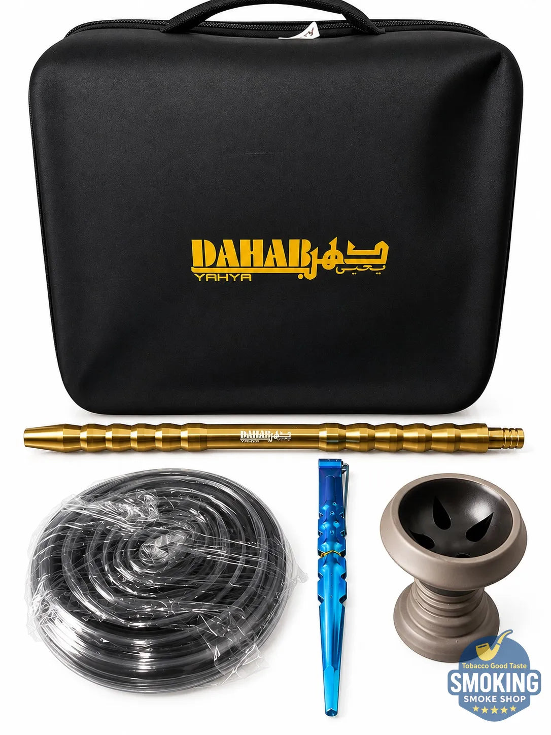 Dahab Yahya Hookah – شيشة دهب يحيى الفاخرة بتصميم خلايا واشكال هندسية 65 سم 