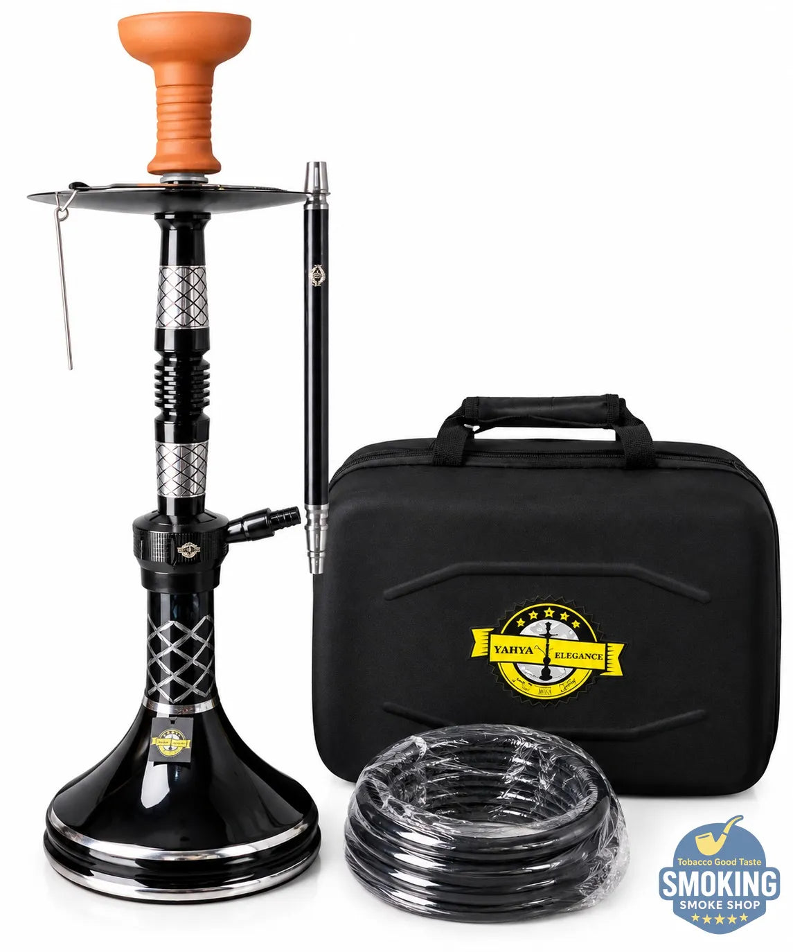 Yehia Elegance black Diamond 60 CM Shisha يحيي اليجانس  شيشة 60 سم بلاك دايموند 
