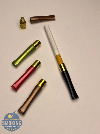 Yellow copper Colored Cigarette Holder مبسم سجاير الوان برأس نحاسي لامعة